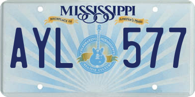 MS license plate AYL577