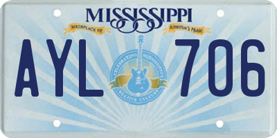 MS license plate AYL706