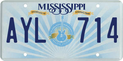 MS license plate AYL714