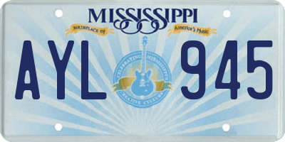 MS license plate AYL945