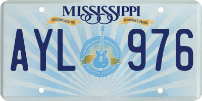 MS license plate AYL976