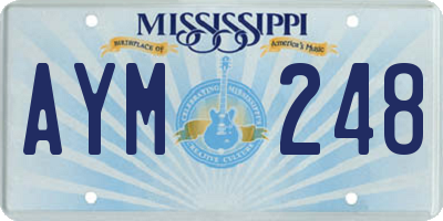MS license plate AYM248