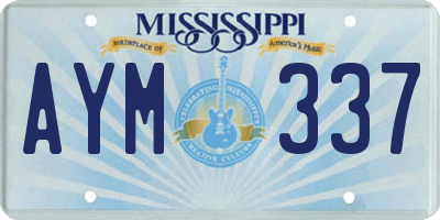 MS license plate AYM337