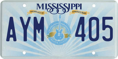 MS license plate AYM405