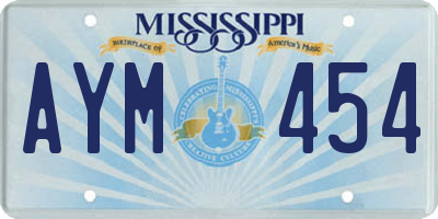 MS license plate AYM454