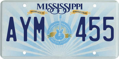 MS license plate AYM455