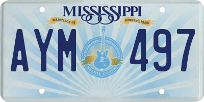 MS license plate AYM497