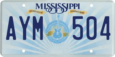 MS license plate AYM504