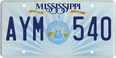MS license plate AYM540