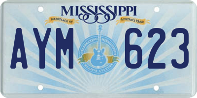 MS license plate AYM623