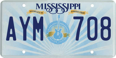 MS license plate AYM708