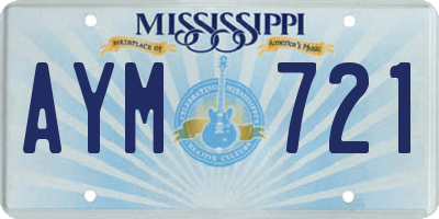 MS license plate AYM721