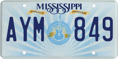 MS license plate AYM849