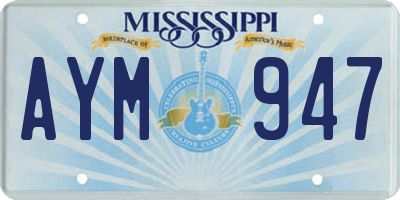 MS license plate AYM947