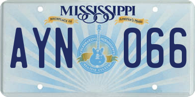 MS license plate AYN066