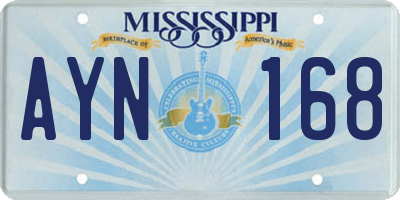MS license plate AYN168