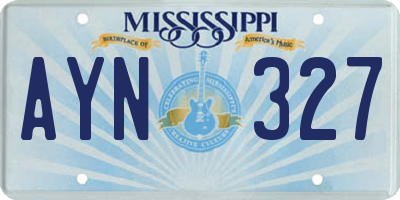 MS license plate AYN327