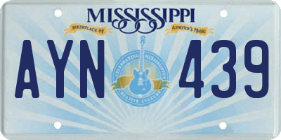 MS license plate AYN439