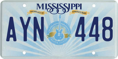 MS license plate AYN448