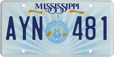 MS license plate AYN481