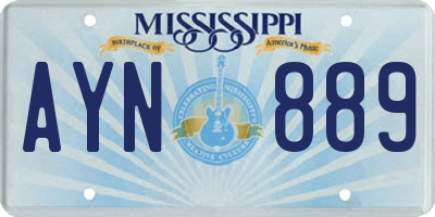 MS license plate AYN889