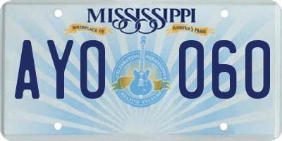 MS license plate AYO060