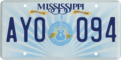 MS license plate AYO094