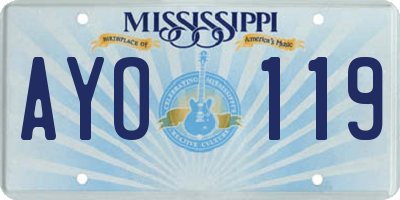 MS license plate AYO119