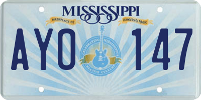 MS license plate AYO147