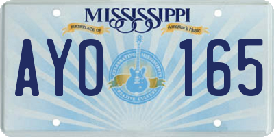 MS license plate AYO165