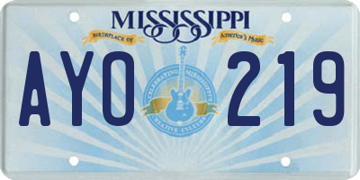 MS license plate AYO219