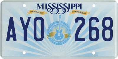 MS license plate AYO268