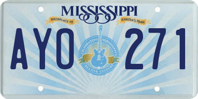 MS license plate AYO271