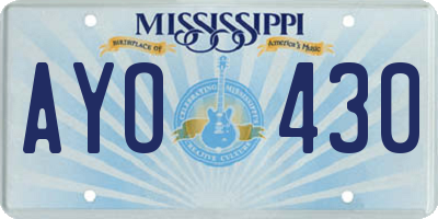 MS license plate AYO430