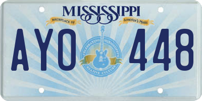 MS license plate AYO448