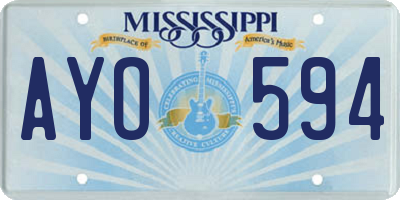MS license plate AYO594