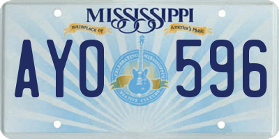 MS license plate AYO596