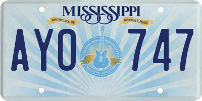 MS license plate AYO747