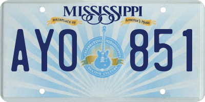MS license plate AYO851