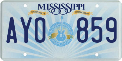 MS license plate AYO859