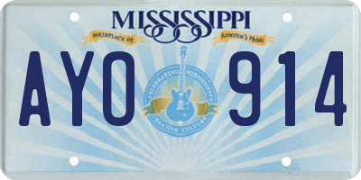 MS license plate AYO914