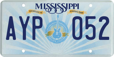 MS license plate AYP052
