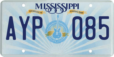 MS license plate AYP085