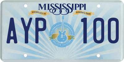 MS license plate AYP100