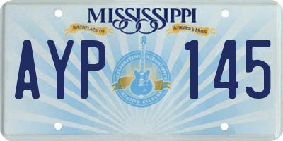 MS license plate AYP145