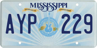 MS license plate AYP229