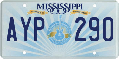 MS license plate AYP290