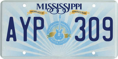 MS license plate AYP309