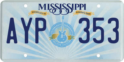MS license plate AYP353