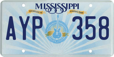 MS license plate AYP358